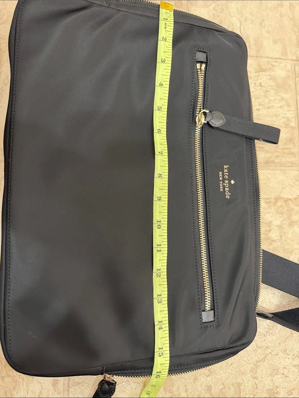 Kate Spade New York Women's Chelsea Nylon Laptop Messenger Handbag (Black NWOT